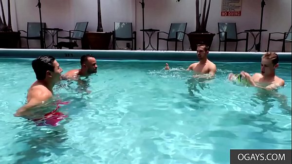 Boys Having Fun In The Pool Then Fucking