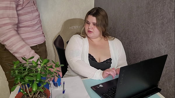 BBW sexy secretary likes to be fucked in her wet pussy by her boss  