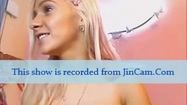 Blonde chick masturbates pussy with finger on webcam chat