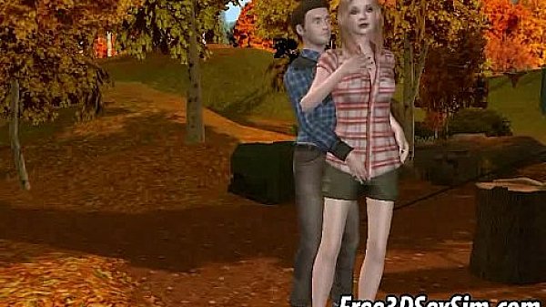 Foxy 3D cartoon blonde getting fucked in the woods  