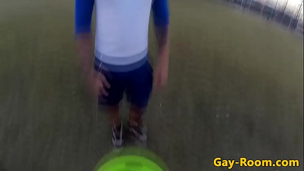 Tattooed hunk pounds jock after blowjob  