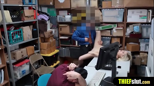 Teen shoplifter gets a punish fuck in front of her shocked stepbro