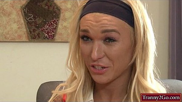 Big fake tits blonde tranny Aubrey Kate screwed in the ass