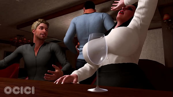 Big-breasted MILF in lingerie fucks her coworker while her husband is at the bar - 3D Hentai - OCICI