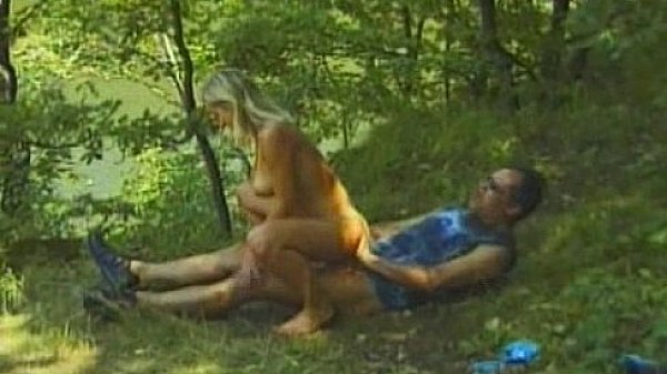 Hot blonde outdoor sex
