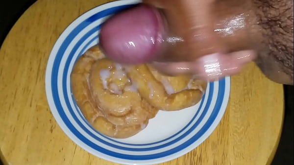 Soaking my honey bun with extra cock cream 