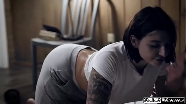 Tattooed teen gets back at 2 religious teachers by fucking in front of them.The big tits brunette deepthroats a guys big cock and then is anal fucked