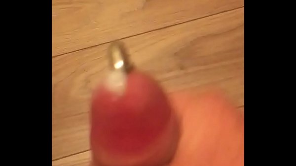 Pierced cock cumming pierced Prince Albert cum handjob  