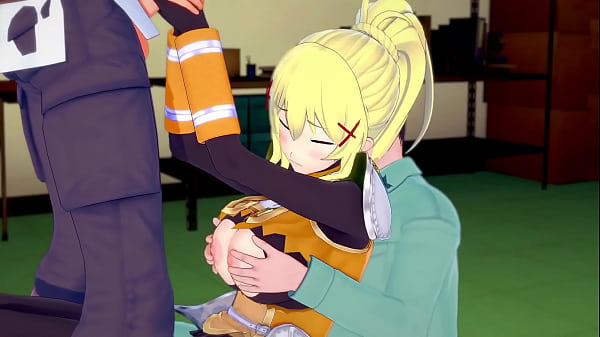 Darkness threesome with Kazuma and an old guy 