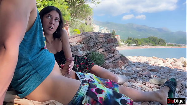 Public Dick Flashing on the Beach - Girl Saw My Cock and Helped Me Cum