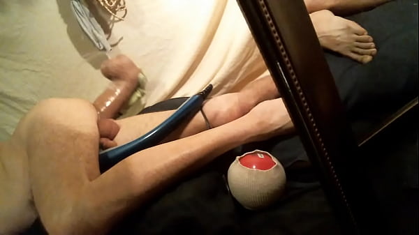 almost orgasm by Chorizo XL dildo pound and vibe on cock shaft 