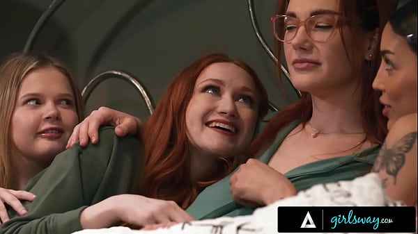 Spooked Babes Hang With MILF For Night