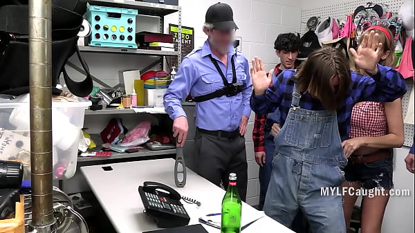 Cavity Search Squirter Fucks Cops & Step Son's To Get Out Of A Sticky Situation  