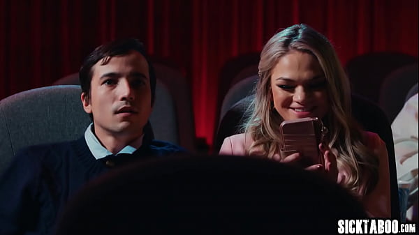 SickTaboo.com - Sexy babe Athena Faris swallowed partners huge and hard dick during movie in the cinema and rode it after blowjob and he liked her tight pussy  