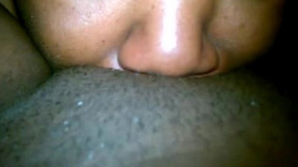 Black snatch gets licked close up