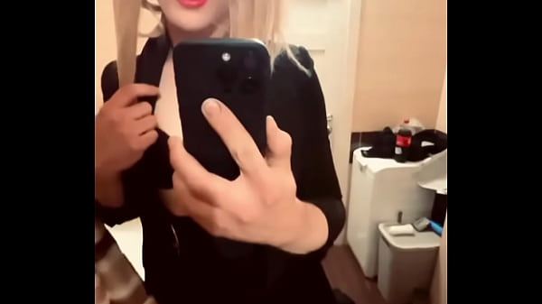 Sexy tranny girl Cum1ra fucks herself with a dildo in the ass with all her might to techno