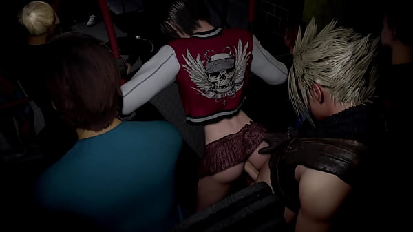 Slutty irresponsible Yuffie convinced Cloud to fuck her on a packed bus