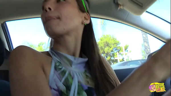 The occurrence of lesbian magic transpired when her acquaintance entered the vehicle belonging to the brunette female  