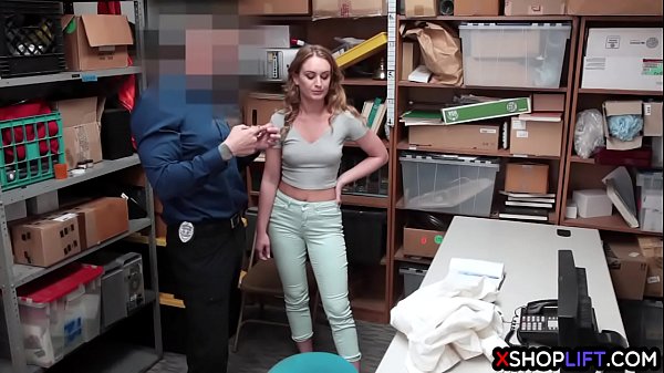 Chubby girl shoplifter stole a high price stuff and got punished
