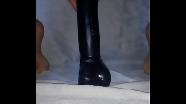 Training my ass-pussy to take a monster dildo 