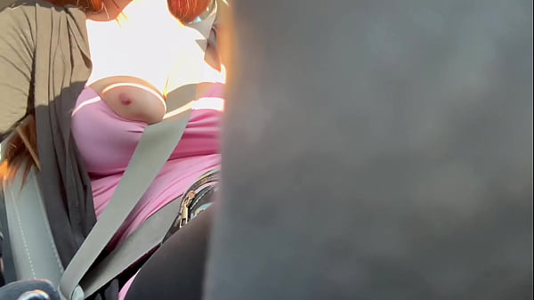 European Stepmom Artemisia Love Car ride Big tits Flash 