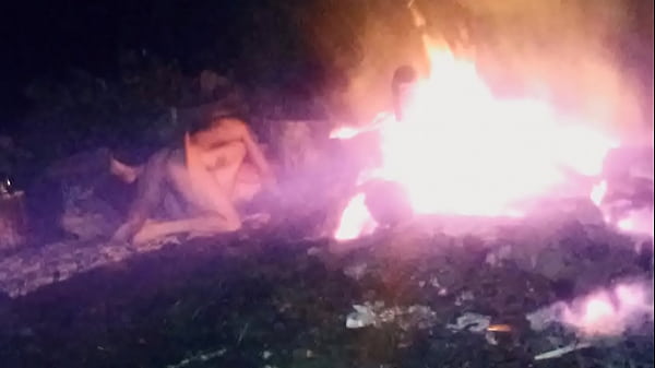 outdoor fun next to fire fucking
