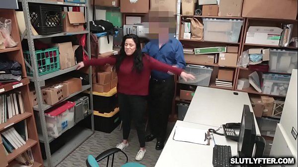 A Fake LP Officer was busted and humiliated in return of her freedom the LP Officer whips out his thick and throbbing cock and shoved it in Monica Sages mouth and she is gagging