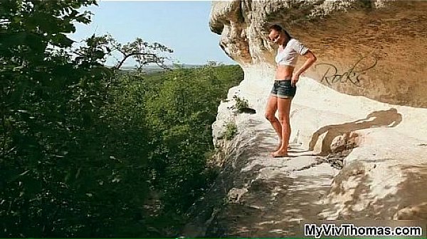 Beautiful brunette babe showing her