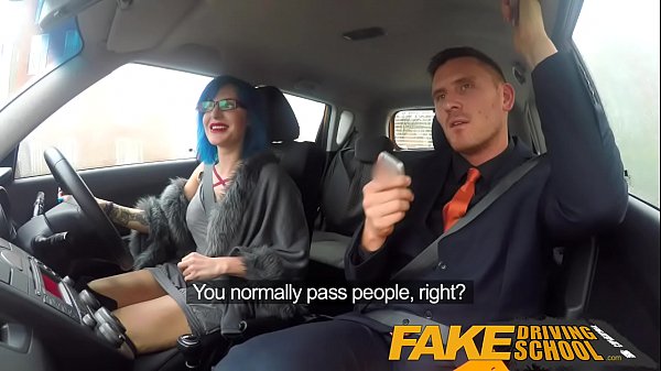 Fake Driving School - sexy slutty alt MILF with big titties has rough sex with her dominating older teacher  