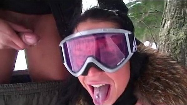 Couple tries extreme blow job outdoors