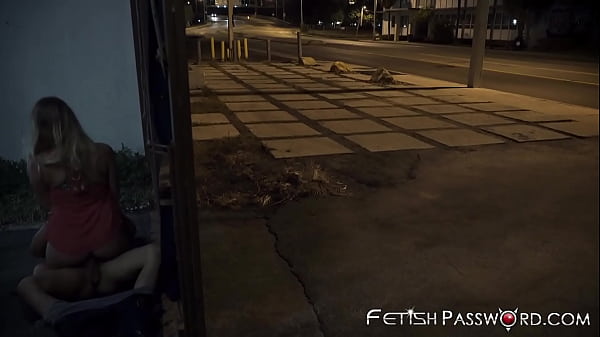 Lilly Sapphire c. on dick outdoors 