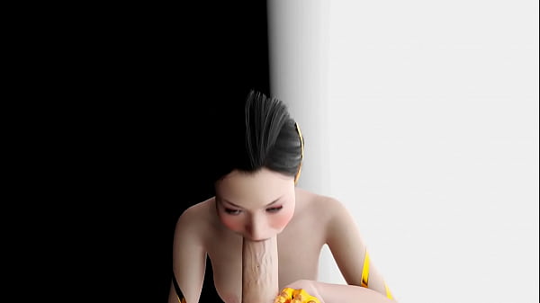 Hanako Arasaka sucks a big cock and jerks it off in amazing animation!