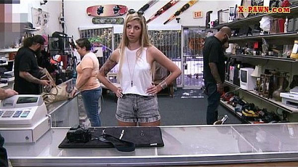 Cute blonde babe selling her bike and ripped real hard