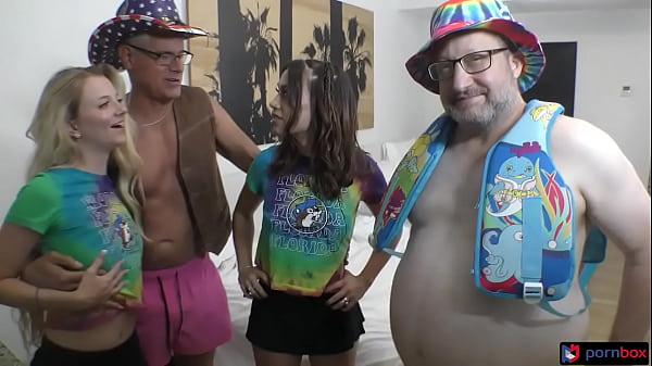 Crazy Cowboy Threesome W petite babes W little hairy PUSSIES Riley Star & Laya Rae