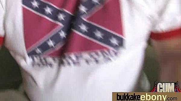 Ebony chick fucked hard in group sex action 6