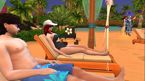 Redhead fucking on a tropical beach - The Sims 4 WichedWhims  