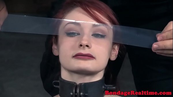 Bonded redhead whipped after eating her pubes