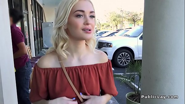 Blonde slut picked up and fucked outdoor