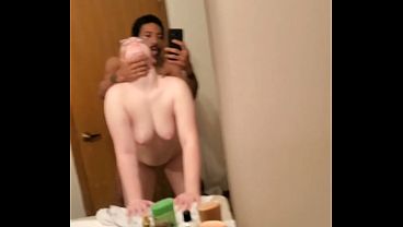 Redhead gets bbc in the bathroom