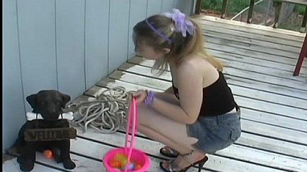 18yo Kitty hunting for Easter eggs in a miniskirt