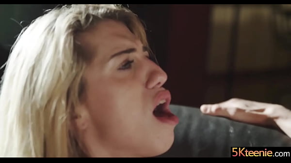 She barely gets through the door before she's on the couch with her pussy spread for his tongue.