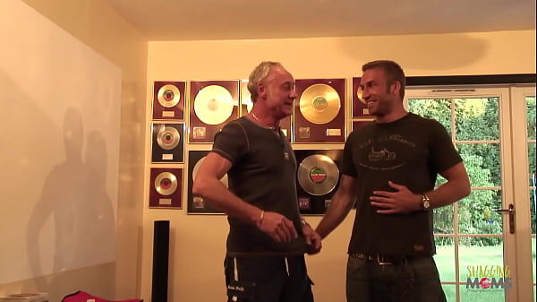 Handsome guy sharing his GF Nikki Blonde with his father  