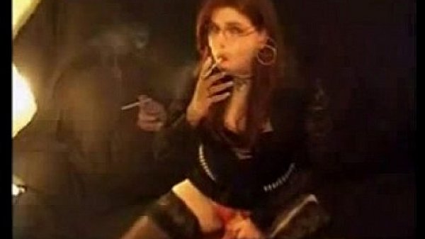 Smoking Shemale t-girl Michelle Love pleasuring herself smoking and stroking4 
