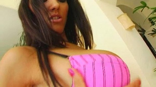 Give Me Pink Angel shakes her knockers and masturbates with toys