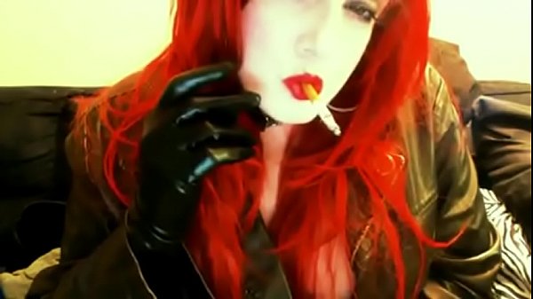 goth redhead smoking