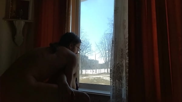 Risky sex at the window, it seems we have been seen