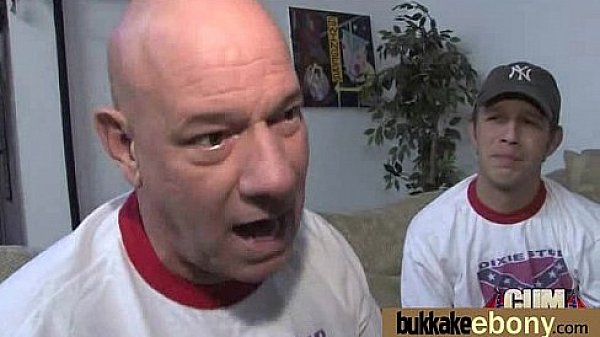 Ebony Cum Slut Hottie Bukkake Party 8  