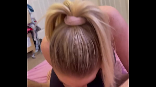 My neighbor suck my big dick and take all in through