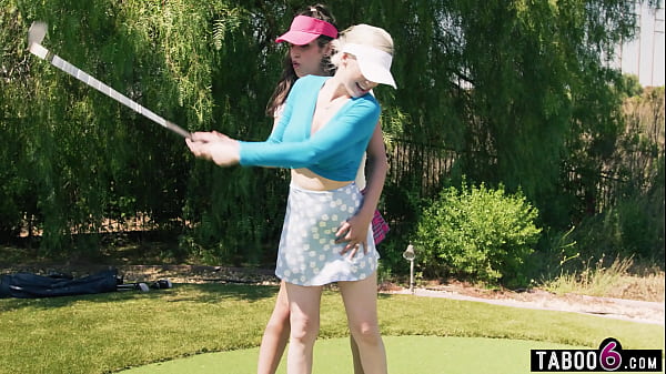 Two trannies fuck big boobs Golf MILF in this incredible trans threesome 