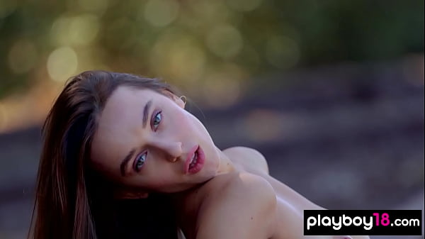 Skinny european beauty posed on the tracks outdoor 